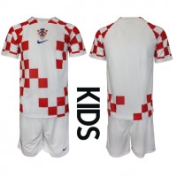 Kroatien Fußballbekleidung Heimtrikot Kinder WM 2022 Kurzarm (+ kurze hosen)